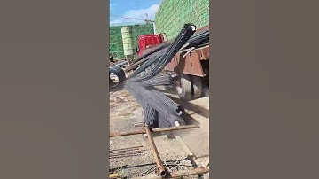 The process of unloading rebar