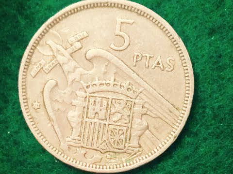 5 PTAS Coin Of Spain Dated 1957