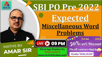 SBI PO Pre 2022 | Expected Important Miscellaneous Word Problems | SBI/IBPS/RRB PO/Clerk #amarsir