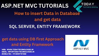 Insert Data in Database and get data ,SQL Server, Entity Framework, ASP.NET MVC, Today Technologies