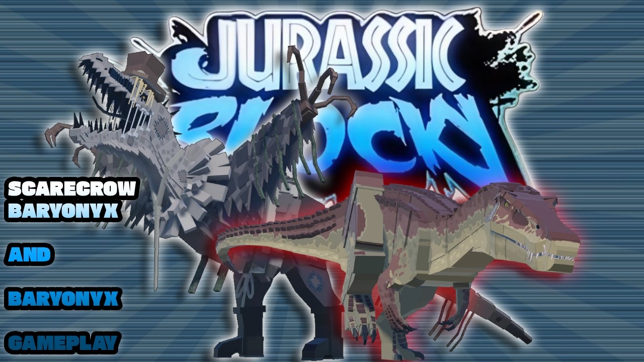 BARYONYX AND SCARECROW BARYONYX FIGHTING VS HIGHER TIERS / SKILLED PLAYERS - JURASSIC BLOCKY