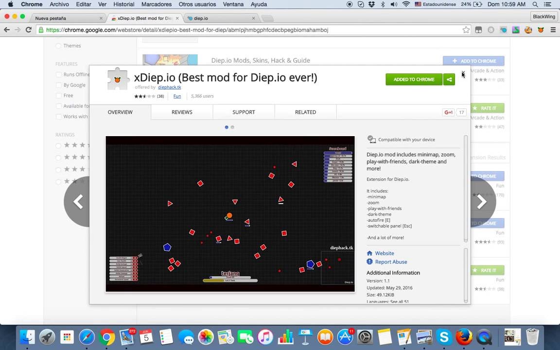 Diep.io Hack It includes minimap zoom playwithfriends darktheme