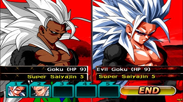 Goku y Vegeta ssj5 vs Evil Goku y Vegeta ssj5 en Dragon Ball Z Budokai Tenkaichi 3