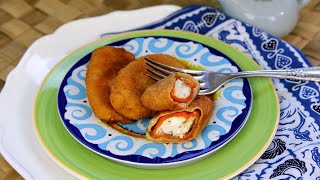 🌶Breaded peppers stuffed with cheese and yogurt sauce🇧🇬 - a hot entree from Bulgaria