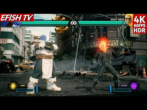 Thanos & Iron man vs Ghost Rider & Thor (Hardest AI) - Marvel vs Capcom: Infinite