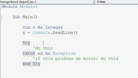Visual Basic Tutorials P8 - Try Catch Statement