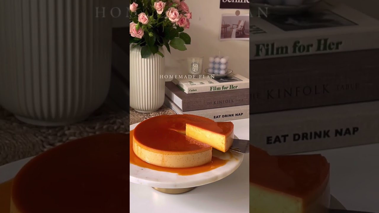 Flan:• 5 eggs•385ml evaporated milk•150ml condensed milk•vanilla Caramel: •80gr sugar,100 water