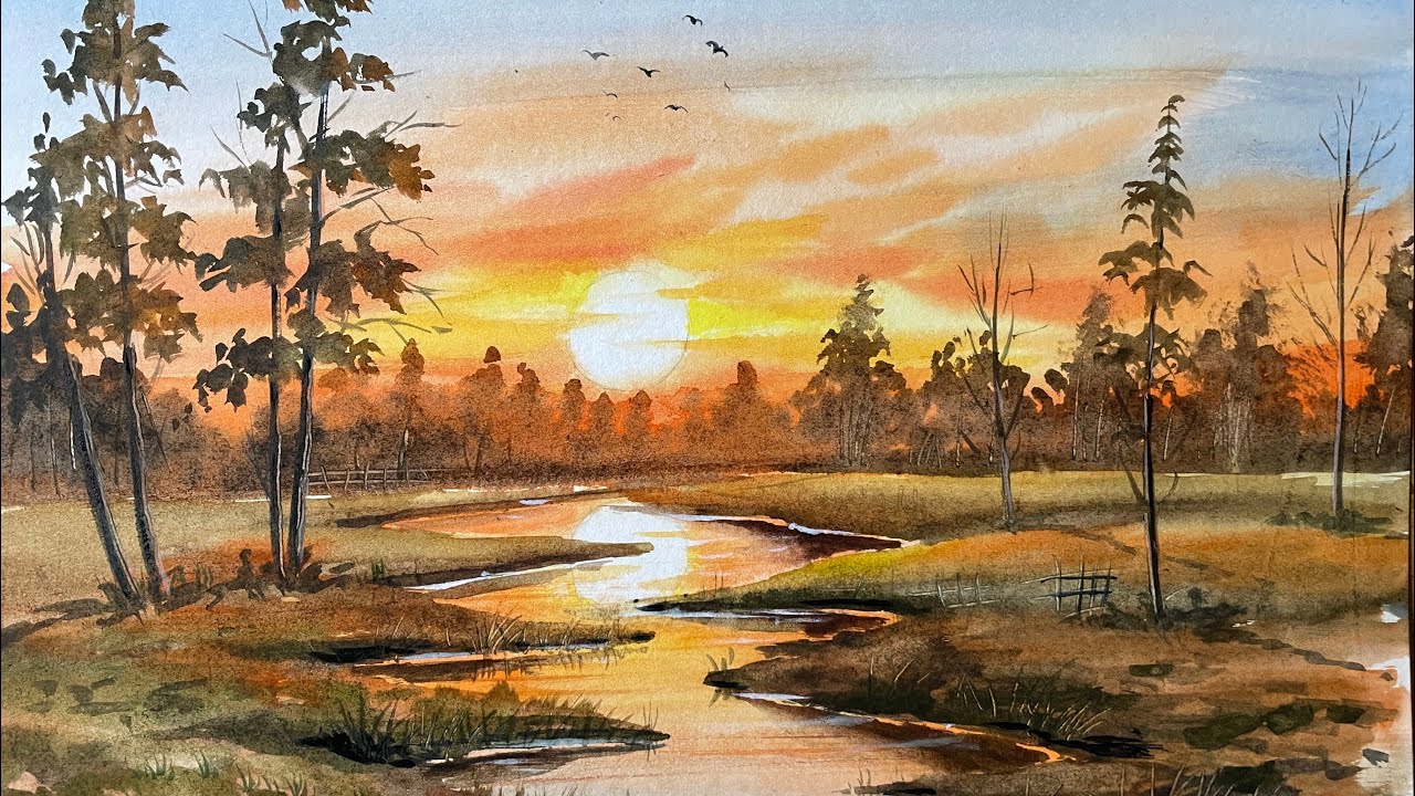 癒しの水彩画1077 sunset hq720.jpg?sqp=-
