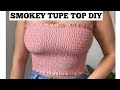 HOW TO MAKE A SMOKEY TUBE TOP || Smocked Crop Top DIY || EMILY PEACE