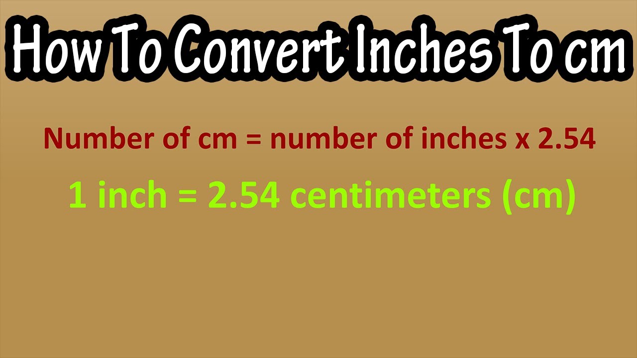 How To Convert And Formula For Inches To Centimeters (cm