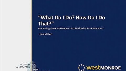Mentoring Junior Developers Into Productive Team Members - Daniel Mallott