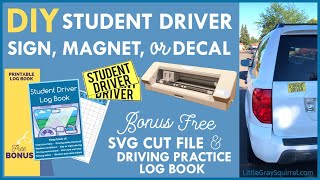 Free Student Driver Cut File Make Your Own Magnet, Sticker, or Sign Cut Magnet with Silhouette Cameo