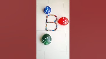 Name "B" Water Color Balloon Pop Reverse Video #asmr #satisfying #relaxing