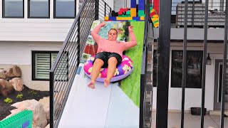 GIANT LEGO Stair Slide!