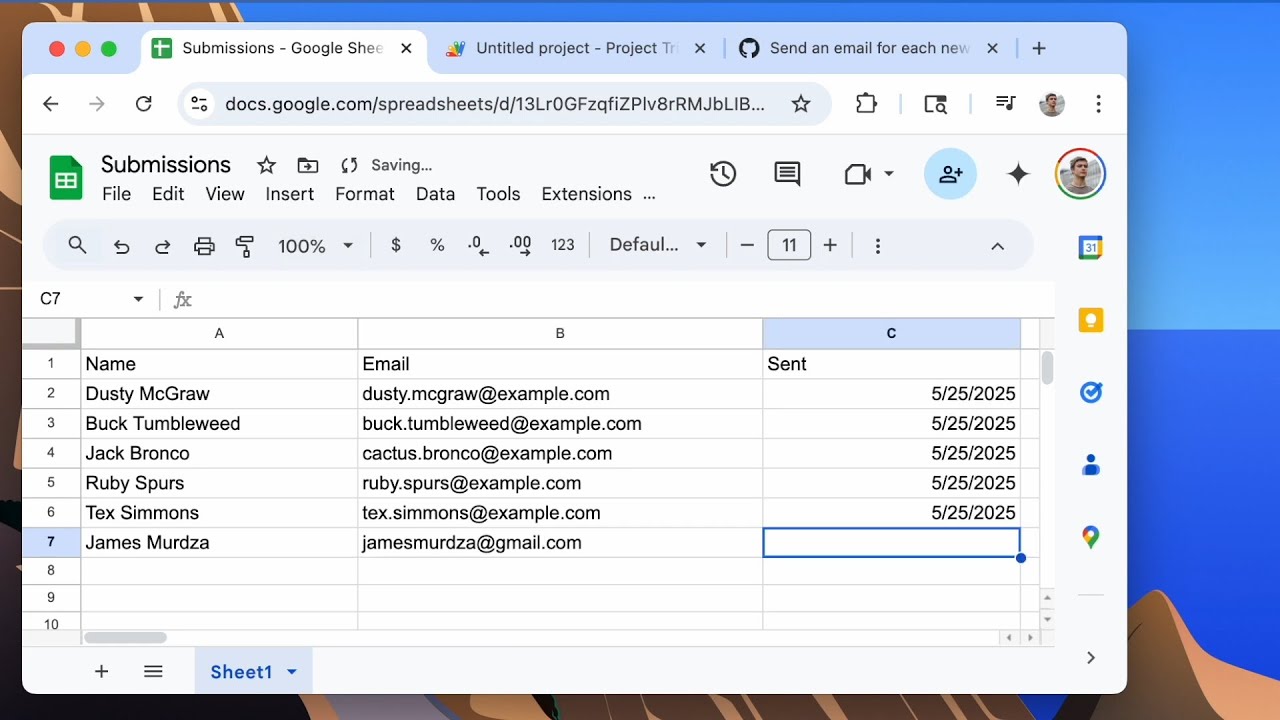 Send an email for each new row in a Google Sheet (Apps Script Tutorial ...