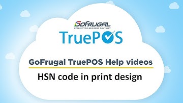 GoFrugal TruePOS - HSN code