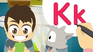 حرف (K) | تعليم كتابة حرف (K) باللغة الإنجليزية للاطفال - تعلم الحروف الإنجليزية مع زكريا
