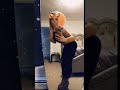 Swedish Blonde as a Fox - Tight Leggings - Cheetah Shoes/Wedges/Heels