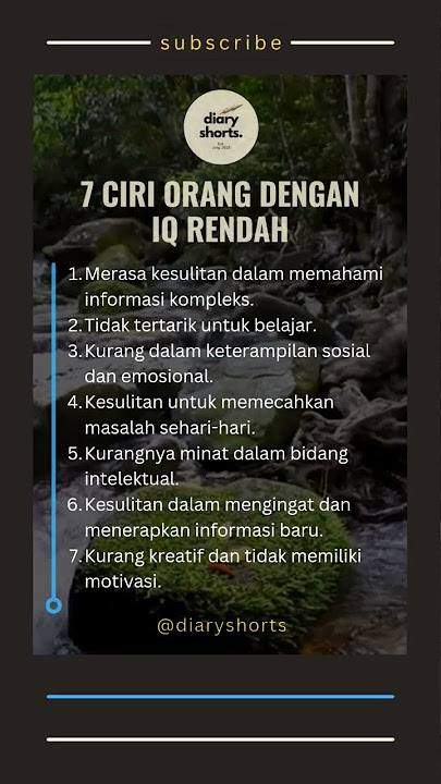 Ciri orang dengan IQ rendah