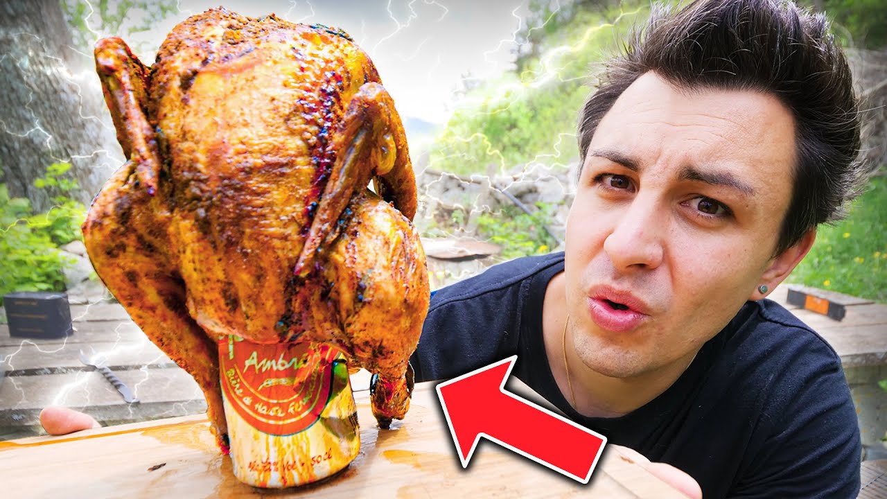 Faire cuire un POULET sur une CANETTE de bière ! (Barbecue)