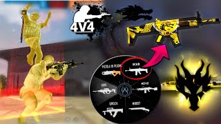MODO 4vs4 NUEVA ARMA ROYALE (SCAR DRAGÓN DORADO)FREEFIRE NUEVO LUCK ROYALE