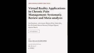 Virtual Reality Applications in Chronic Pain Management: Systematic Review and Meta-a... | RTCL.TV screenshot 2