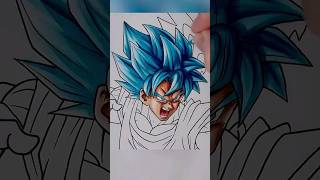 Drawing Goku Awakening The Blue Oozaru #shorts #drawing #satisfying