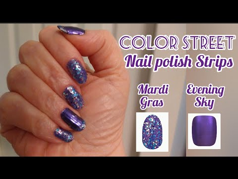 Color Street (Nail Polish Strips) mixed Mani using Mardi Gras & Evening ...