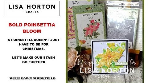 DAWN USES THE BOLD POINSETTIA BLOOM FROM LISA HORTON CRAFTS TO MAKE A SPRING/SUMMER CARD