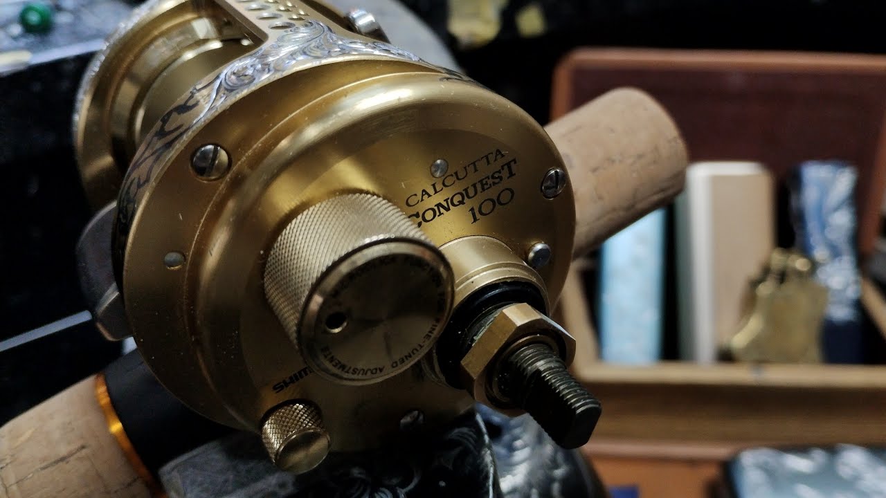 SHIMANO CALCUTTA CONQUEST」に彫刻（彫金）！エングレービングして
