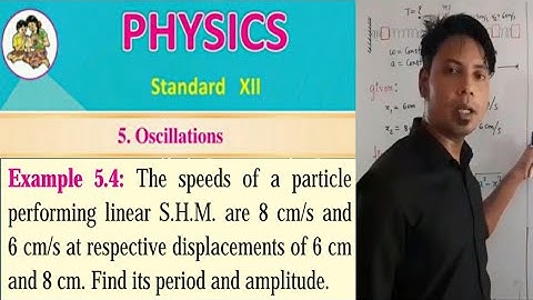 12 physics I Oscillation I Solved Example 5.4 /The speed of a particle performing linear SHM are 8cm