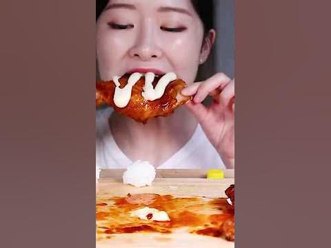 #ASMR eating seasons bbq chicken cheese sauce, rice balls mayonnaise #