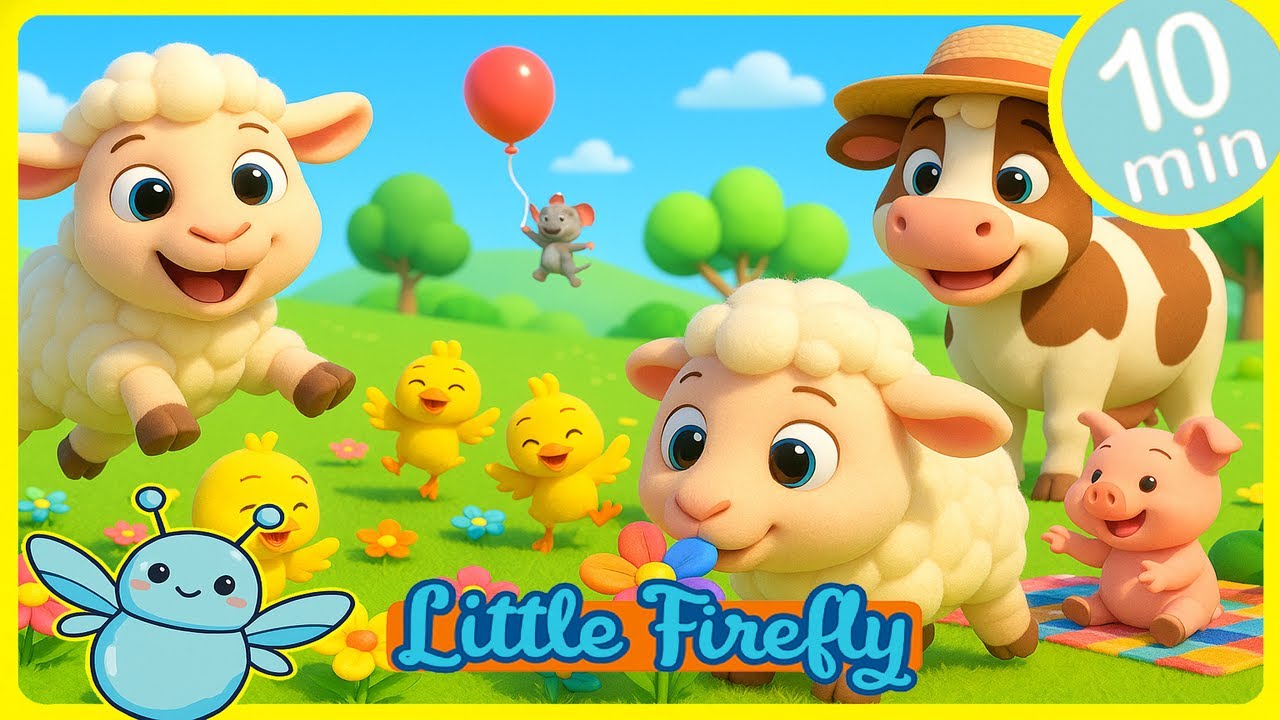 The Little Sheep 🐑🌼 Colors and Flowers + SONG COMPILATION | Fun Songs for Kids | Little Firefly