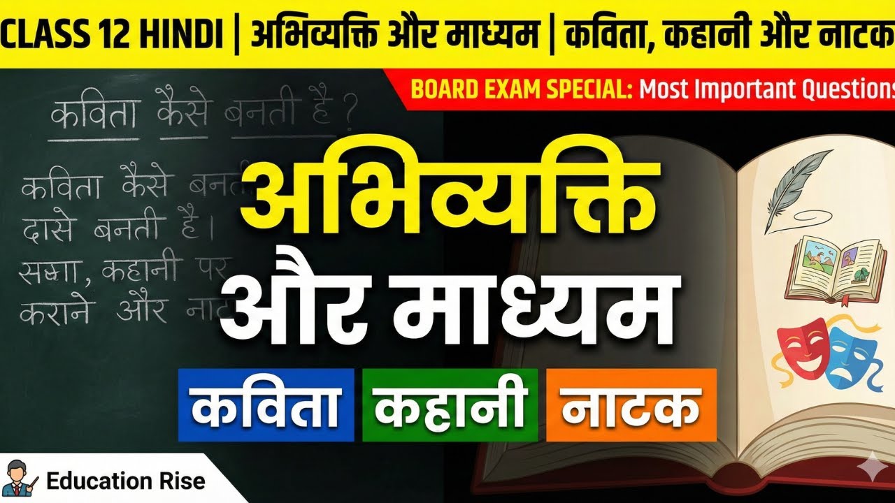 Abhivyakti Aur Madhyam Class 12 | कविता, कहानी और नाटक | Class 12 Hindi Important Questions
