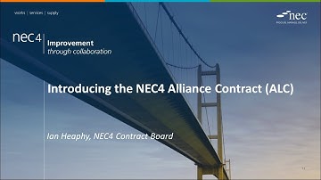 NECUG18: Introducing the NEC4 Alliance Contract (ALC)