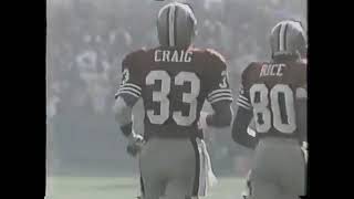 Roger Craig breaks tackle and gets down to the 1-yard line of Saints territory.