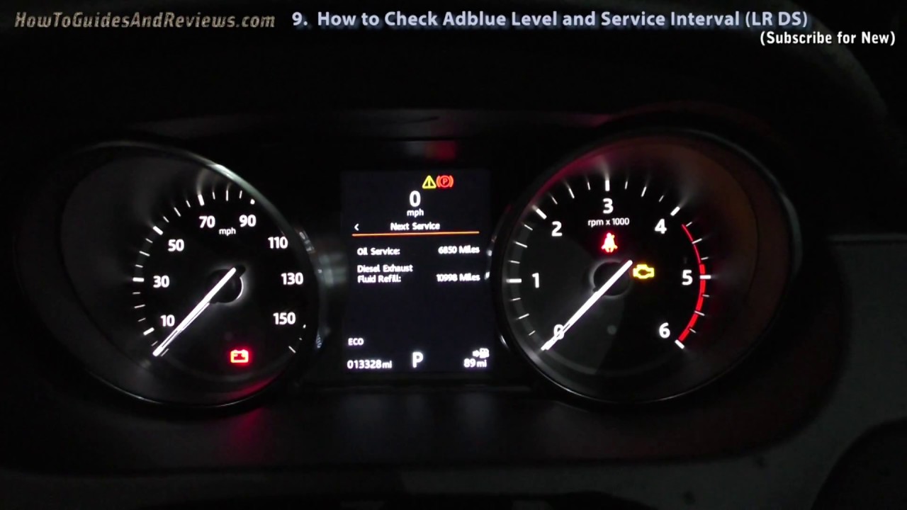 How To Check Land Rover Discovery Sport Adblue And Oil Change Service Interval Levels - Youtube