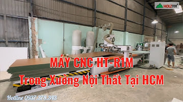 Máy CNC Nesting HT-R1M, Dán Cạnh PRO-680M + Nồi keo PUR trong xưởng nội thất tại TP HCM
