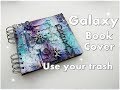 DIY Galaxy Journal Book Cover from Trash Recycling Art ♡ Maremi's Small Art ♡