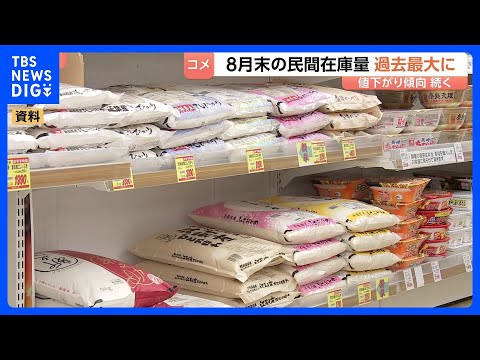 コメの民間在庫量が8月末として最大に　集荷数量に対する販売率は過去最低　外国産米の流入などが要因｜TBS NEWS DIG