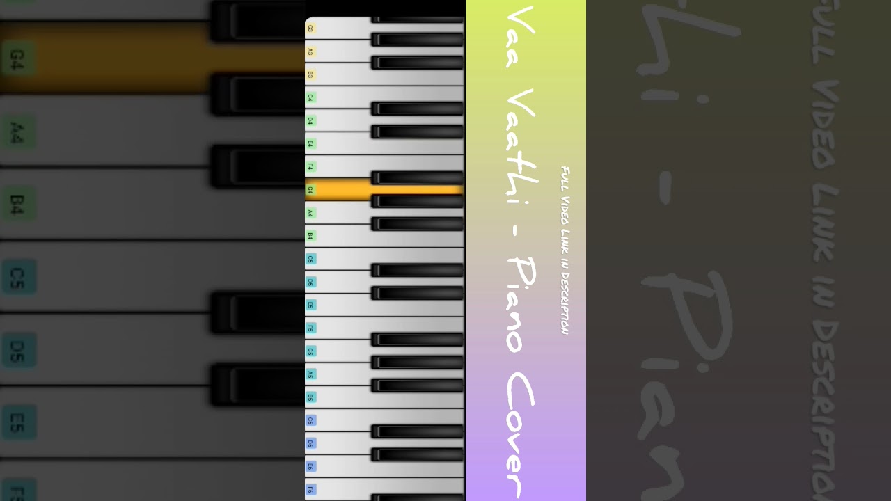 Vaa Vaathi Piano Cover | 
