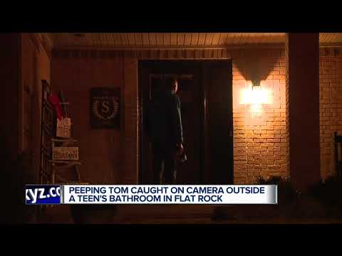 Peeping Tom caught on camera outside a teen's bathroom in Flat Rock