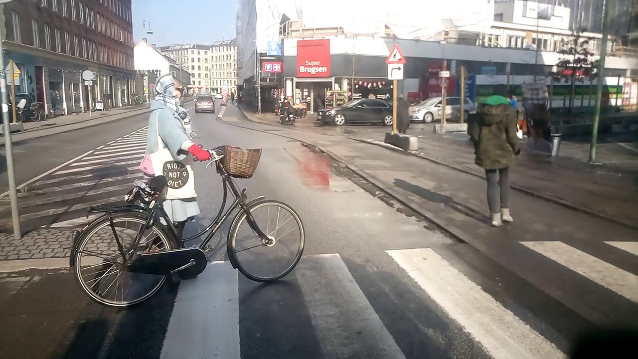 Cyklist i fodgængerfelt, Enghavevej