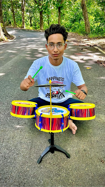 New big Hip Hop Drums Set Senior Musical Band Instruments with 3 Drums, 1 Dish, 1 Stool & Sticks🔥