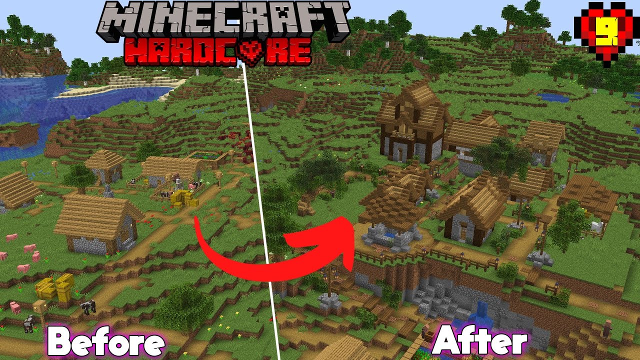 I Transformed a VILLAGE in Minecraft Hardcore ep9. - YouTube
