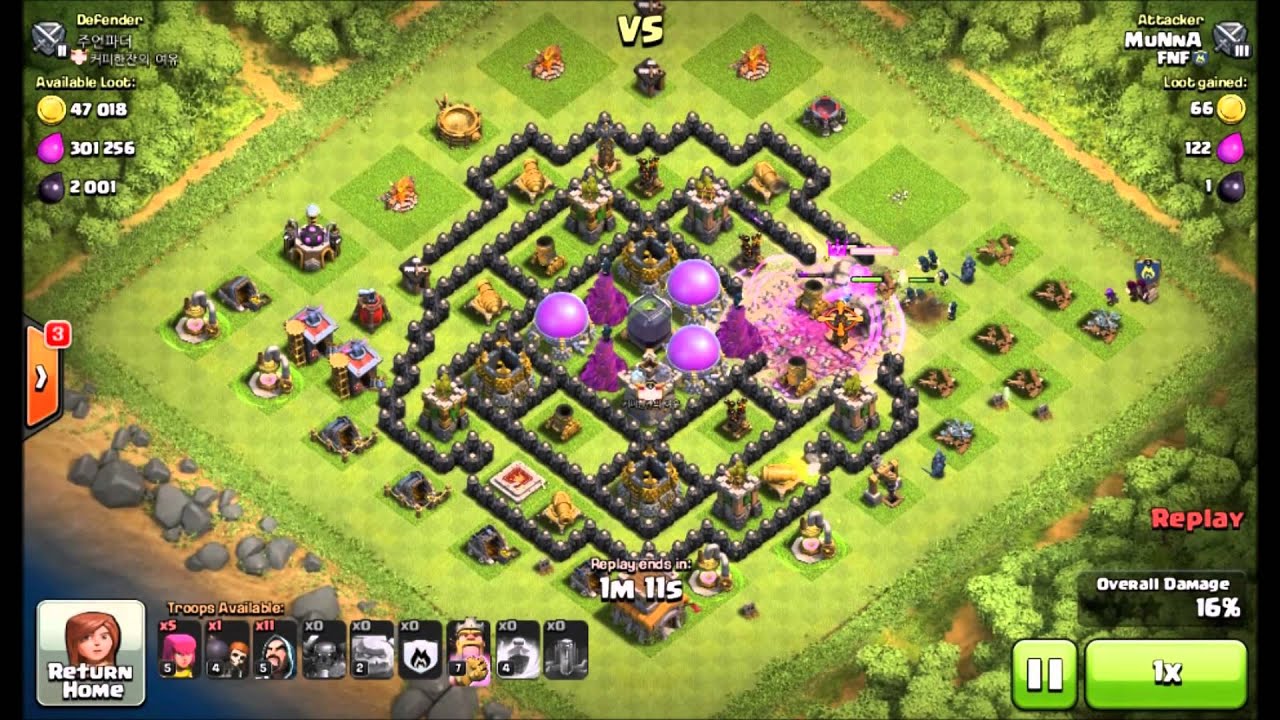 Townhall 8 [MAX] GOWIPE with (Lvl-1) EARTHQUAKE spell !!!