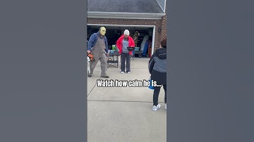 Texas Chainsaw what..?!?? Zach is so calm! #chainsaw #halloween #halloween2023 #scary #shorts