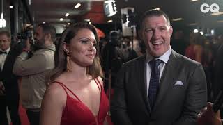 Paul Gallen Wears Grey To Black Tie On Dally M Red Carpet 2018