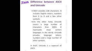 Difference between ASCII and Unicode encoding standards @javasip