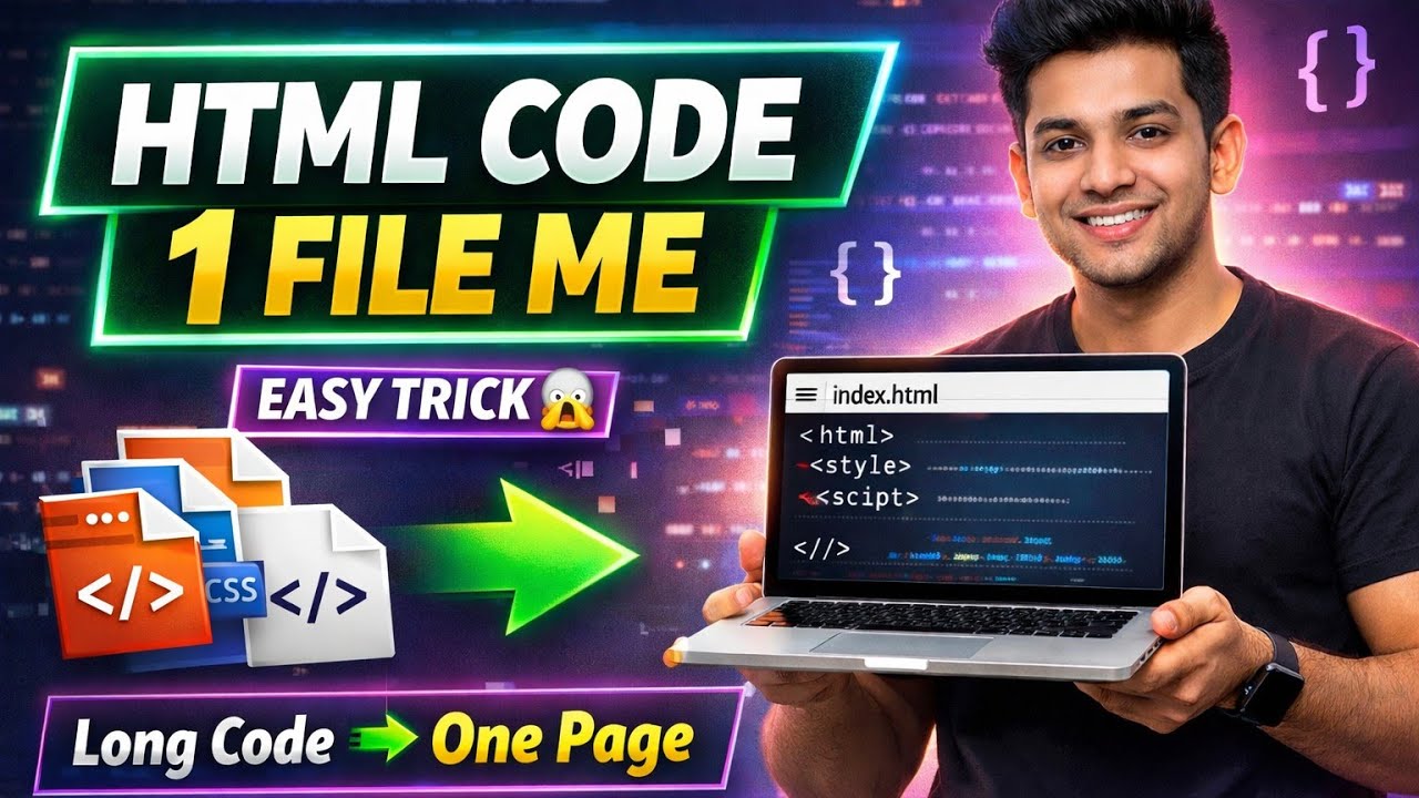 Long HTML Code को One Page Me Merge Kaise Kare | Share करना अब बहुत ...